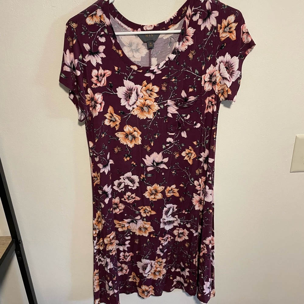 MIX Tee Shirt Dress with Flowers